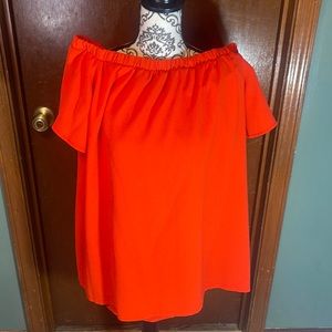 Women dress Orange on or off shoulder dress